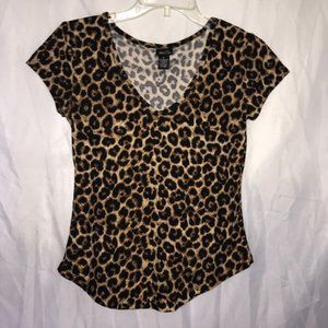 Cheetah Print Top in Tan/Black